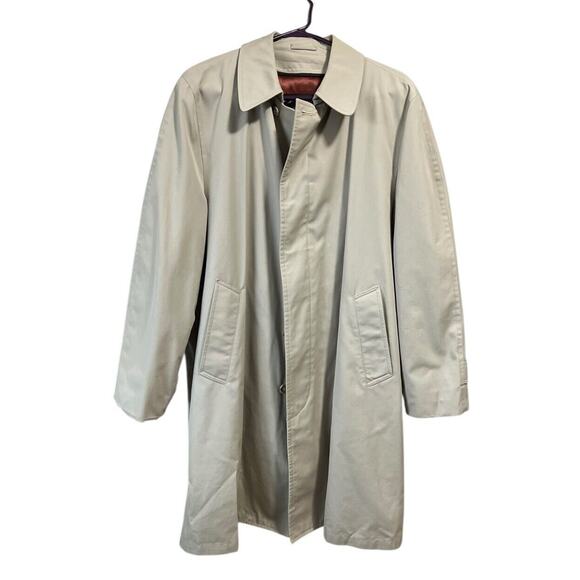 Clipper Mist Mens All Weather Trench Coat Sz 40R Khaki/Brown Classic Jacket - Picture 1 of 8
